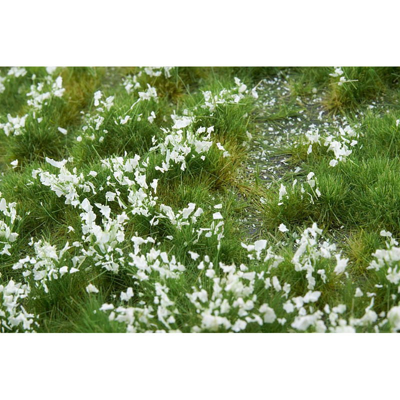 Grästuvor med blommor VIT delbara [wb-pwh242]