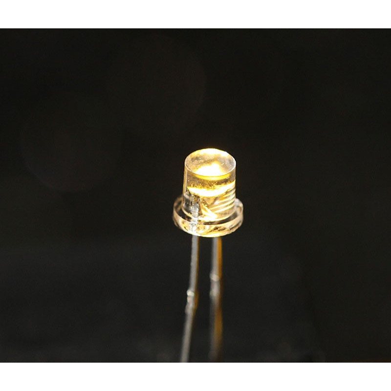 Lysdiod 3mm Varmvit Flatnose 10-pack [30-035]