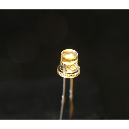 Lysdiod 3mm Varmvit Flatnose 10-pack [30-035]