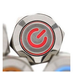 Tryckknapp med LED vattentät [21-014]