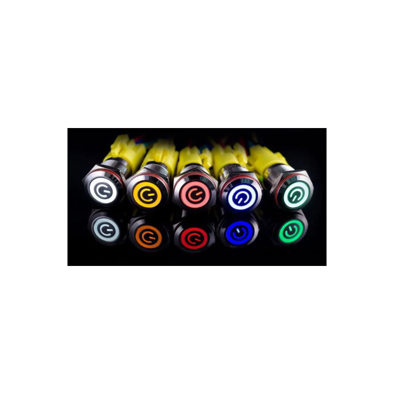 Tryckknapp med LED vattentät [21-014]