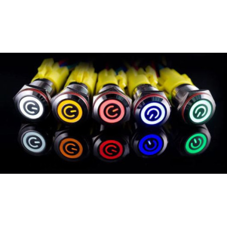 Tryckknapp med LED vattentät [21-014]