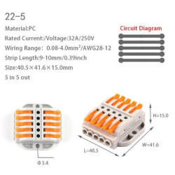 Anslutningsplint 6-pol [223-305]