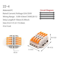 Anslutningsplint 4-pol [223-304]