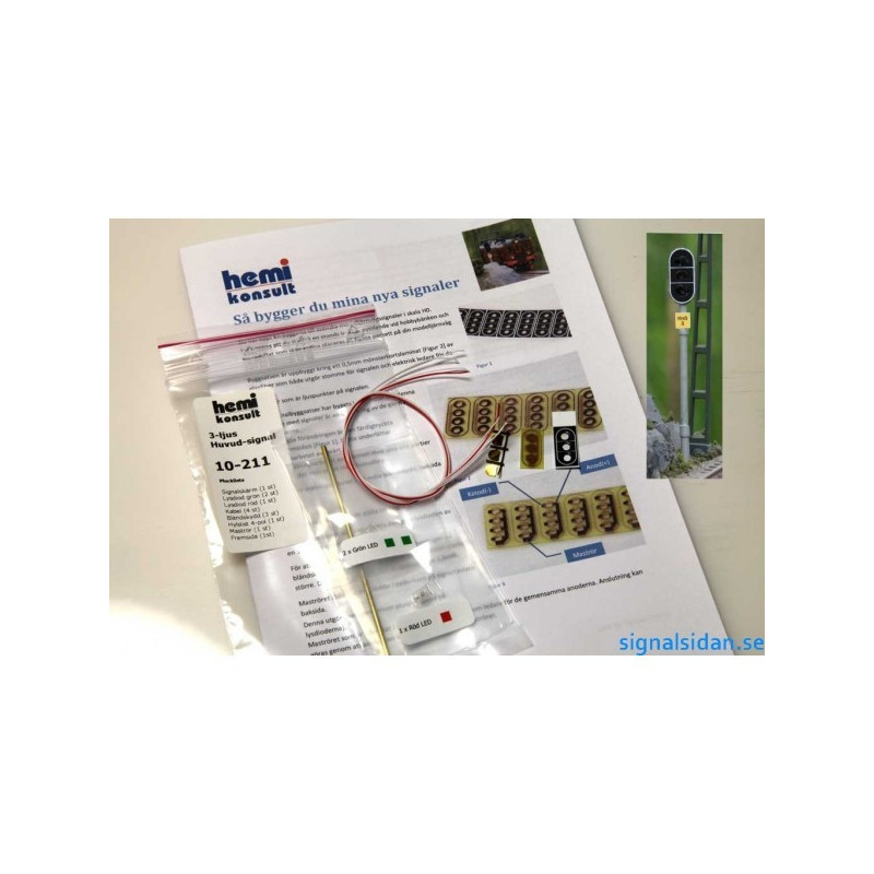 Byggsats svensk Huvudsignal 3-ljus