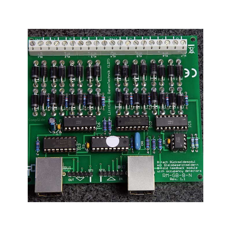 Feedback modul 8 blockdetektorer S-88 bussen