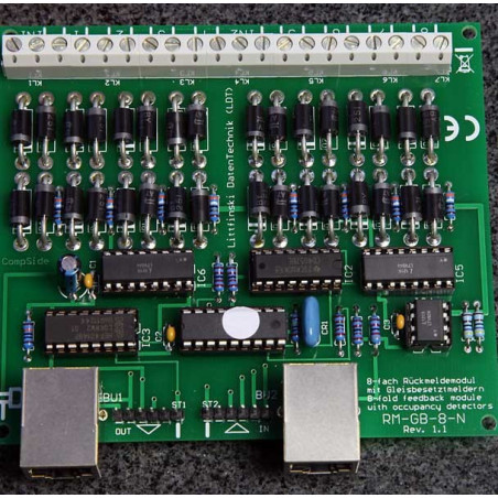 Feedback modul 8 blockdetektorer S-88 bussen