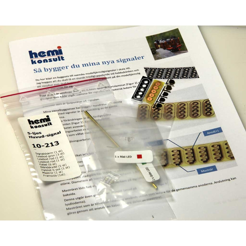 Byggsats svensk Huvudsignal 5-ljus