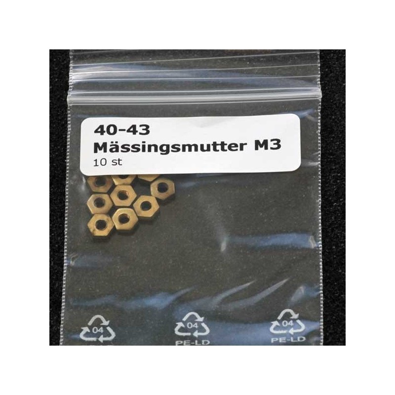 Mässingsmutter M3 10-pack