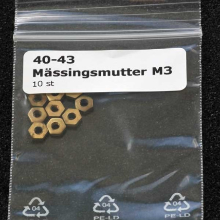 Mässingsmutter M3 10-pack